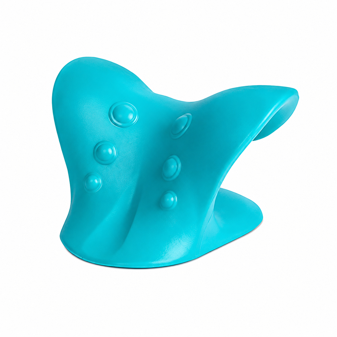 Premium Neck Support Pillow Cervical Spine Alignment Shoulder Traction Relaxer Chiropractic Style Neck Stretcher Pain Relief Posture Support Cushion Portable