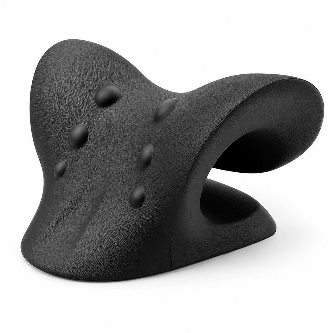 Premium Neck Support Pillow Cervical Spine Alignment Shoulder Traction Relaxer Chiropractic Style Neck Stretcher Pain Relief Posture Support Cushion Portable
