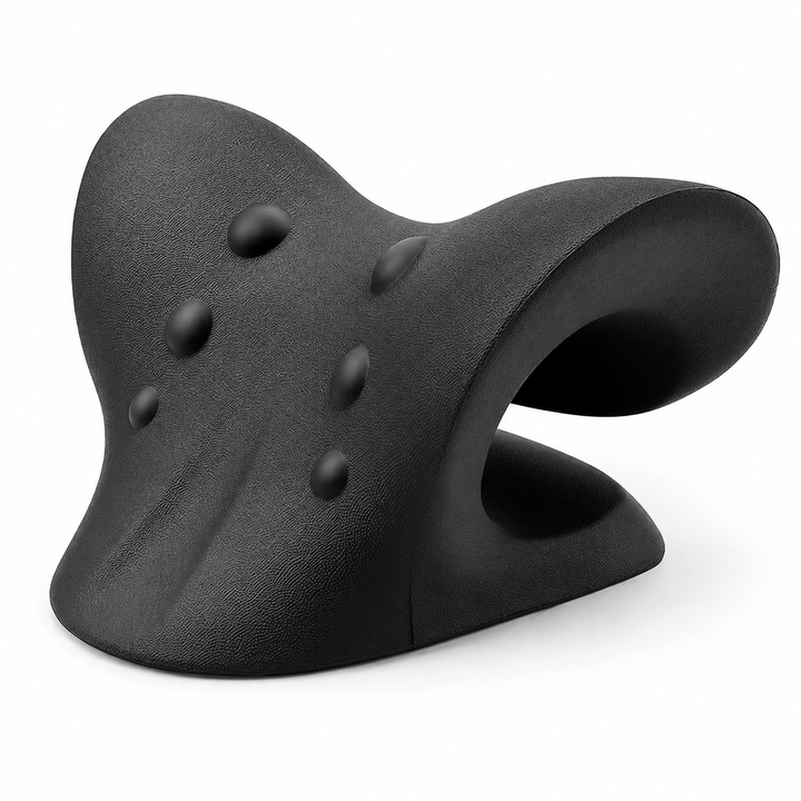 Premium Neck Support Pillow Cervical Spine Alignment Shoulder Traction Relaxer Chiropractic Style Neck Stretcher Pain Relief Posture Support Cushion Portable