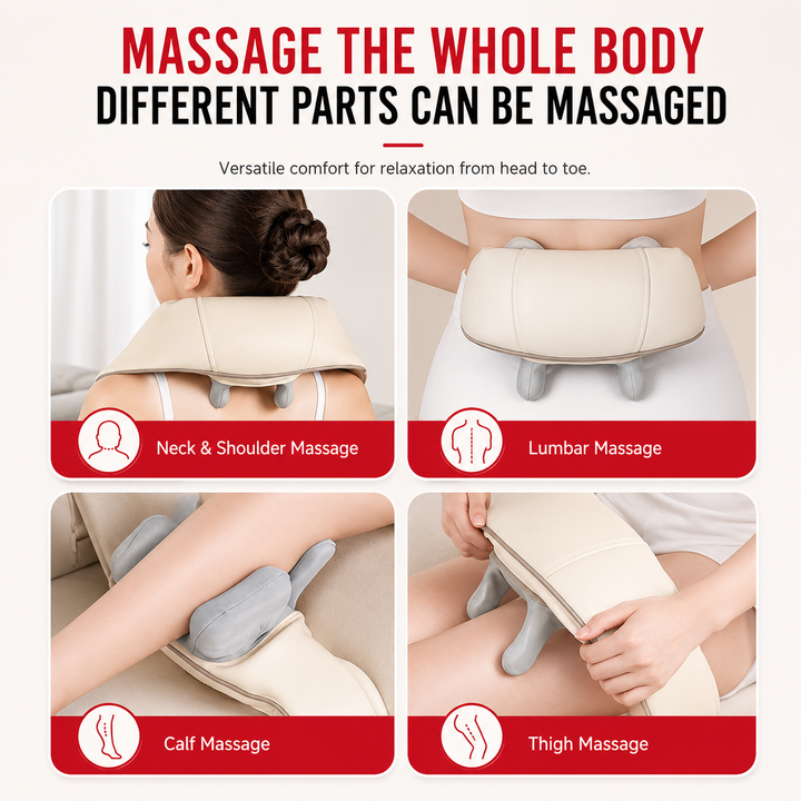Premium Neck and Shoulder Massager with Heat Shiatsu Kneading Electric Massage Shawl Rechargeable for Back Neck Arms Gym Work Daily Use Comfort