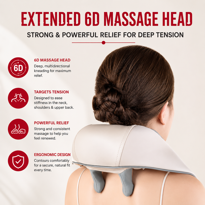 Premium Neck and Shoulder Massager with Heat Shiatsu Kneading Electric Massage Shawl Rechargeable for Back Neck Arms Gym Work Daily Use Comfort