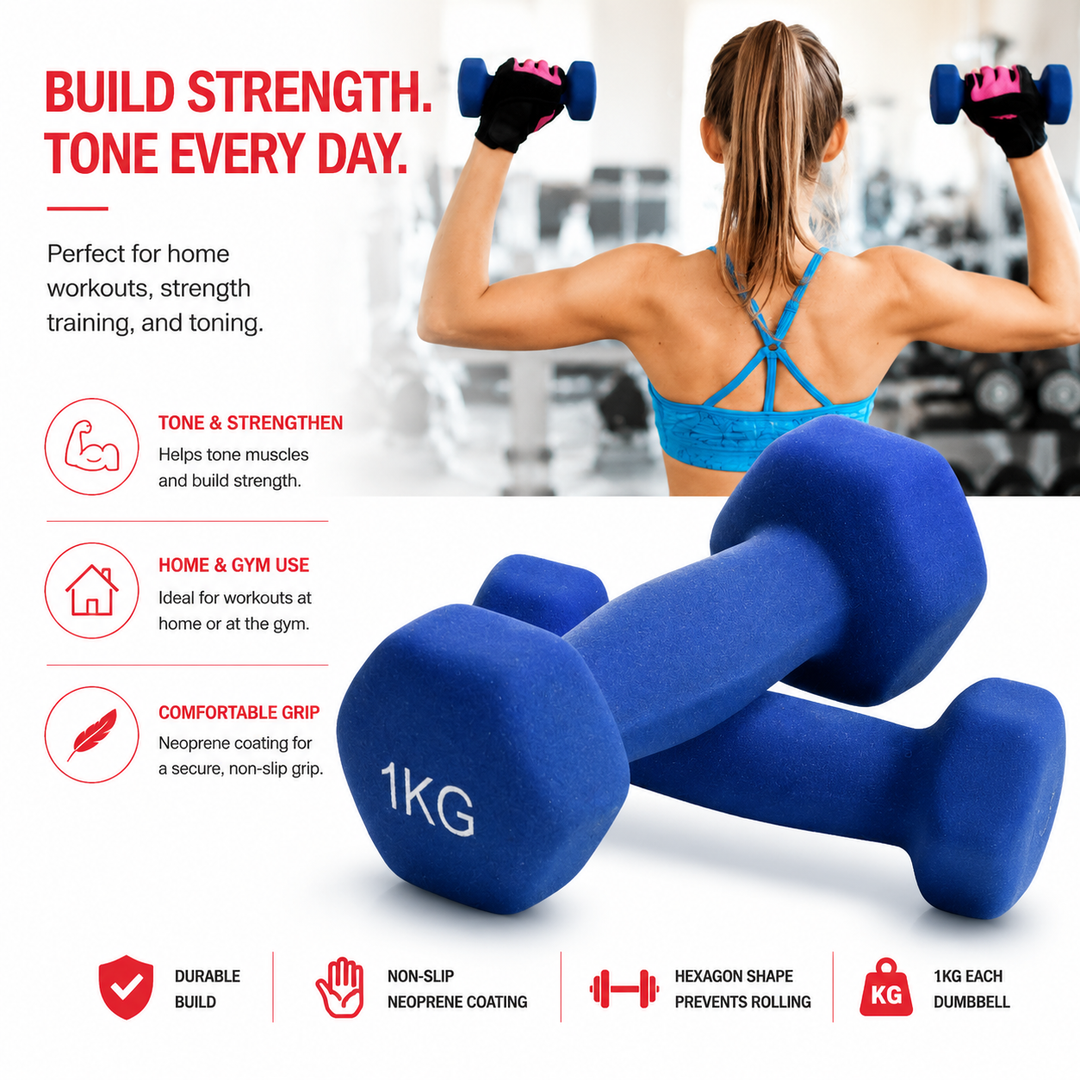 Premium Neoprene Dumbbell Non Slip Single Weight 1.1lb 2.2lb 4.4lb Hand Weight Compact Fitness Dumbbell for Home Gym Workout Training Daily Use
