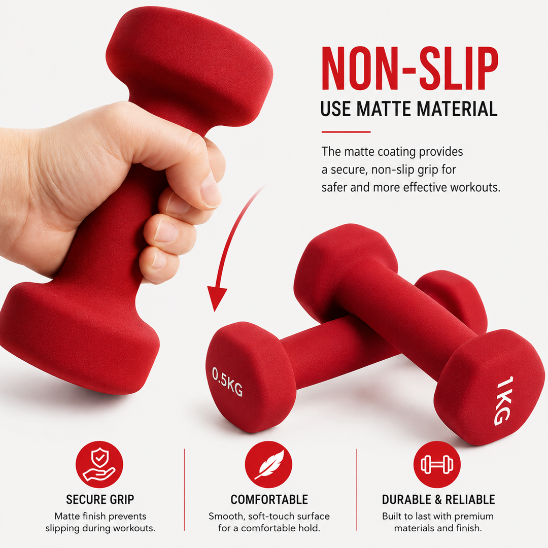 Premium Neoprene Dumbbell Non Slip Single Weight 1.1lb 2.2lb 4.4lb Hand Weight Compact Fitness Dumbbell for Home Gym Workout Training Daily Use