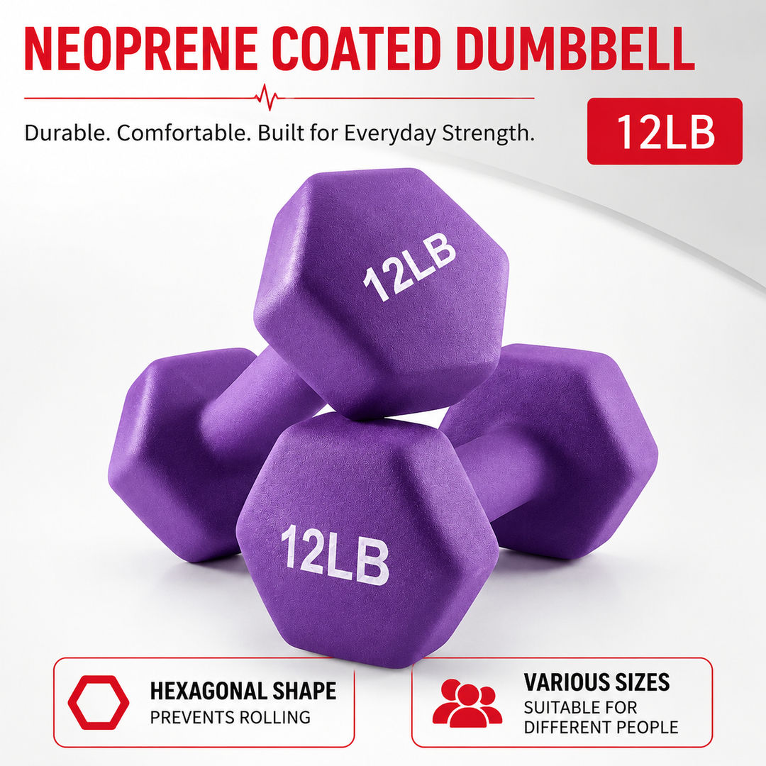 Premium Neoprene Dumbbell Non Slip Single Weight 1.1lb 2.2lb 4.4lb Hand Weight Compact Fitness Dumbbell for Home Gym Workout Training Daily Use