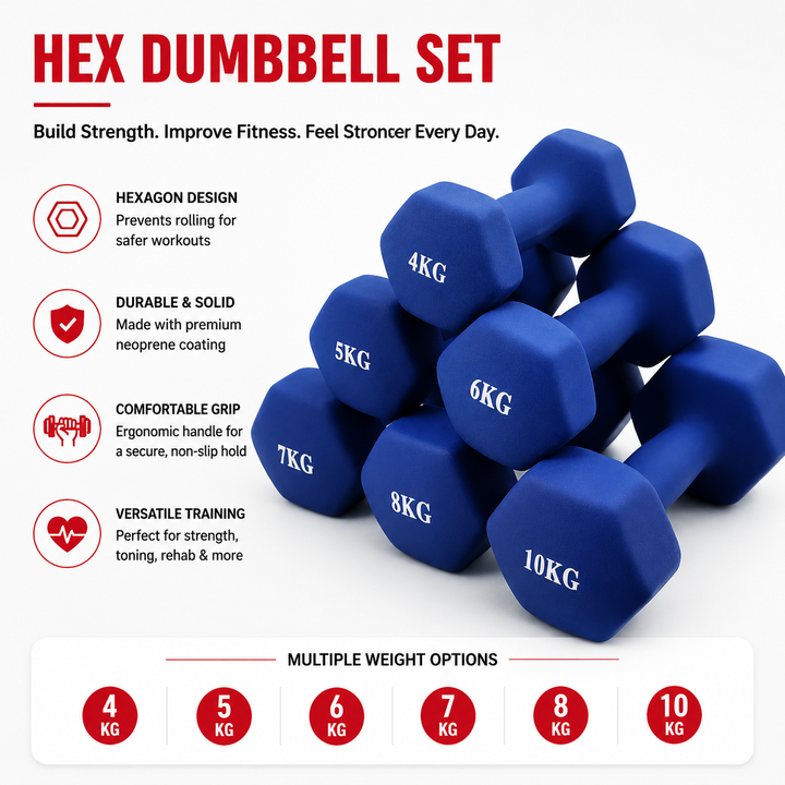 Premium Neoprene Dumbbell Non Slip Single Weight 1.1lb 2.2lb 4.4lb Hand Weight Compact Fitness Dumbbell for Home Gym Workout Training Daily Use
