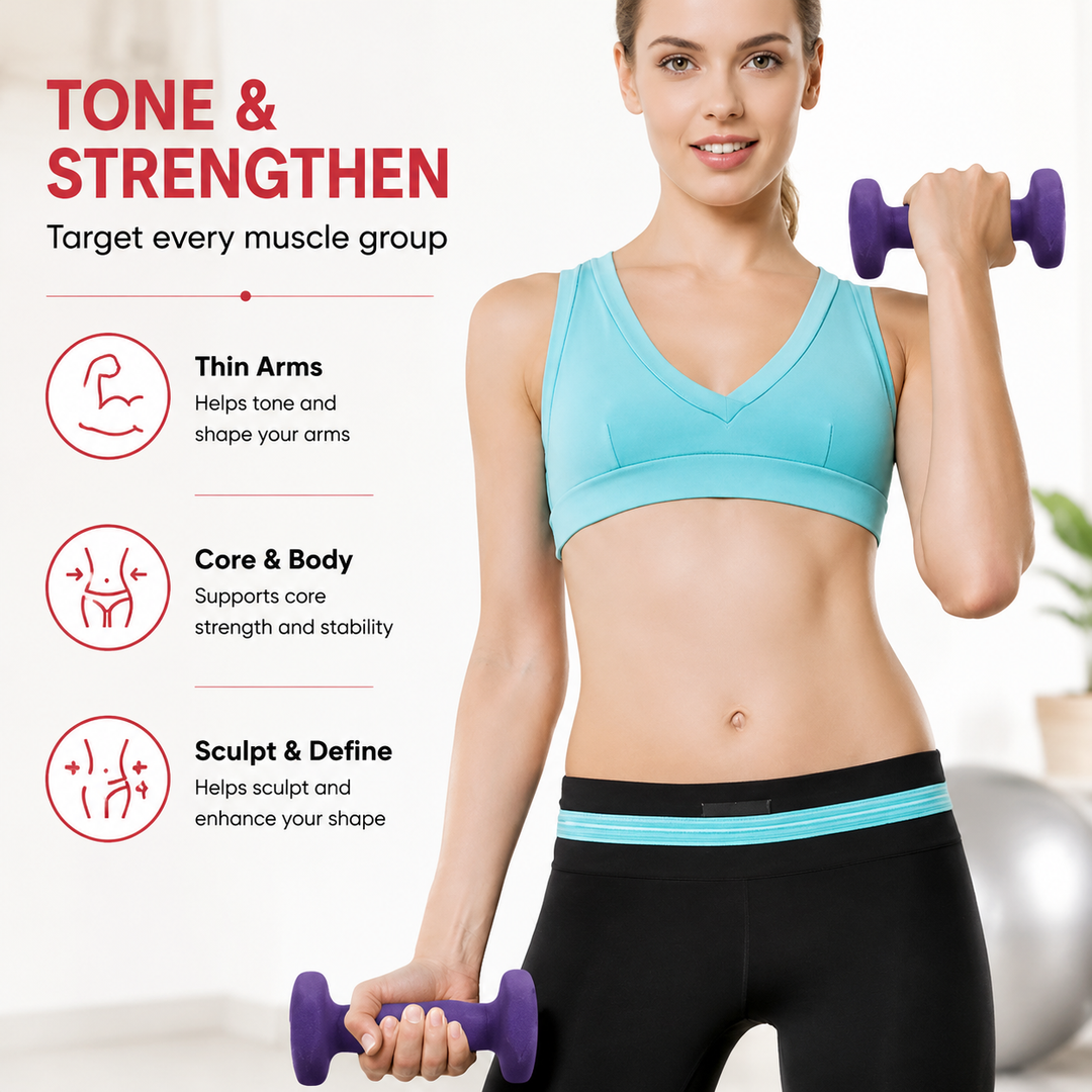 Premium Neoprene Dumbbell Set Colored Non-Slip Grip Weights 2lb 3lb 5lb Home Gym Fitness Training Set with Storage Case Durable Exercise Hand Weights