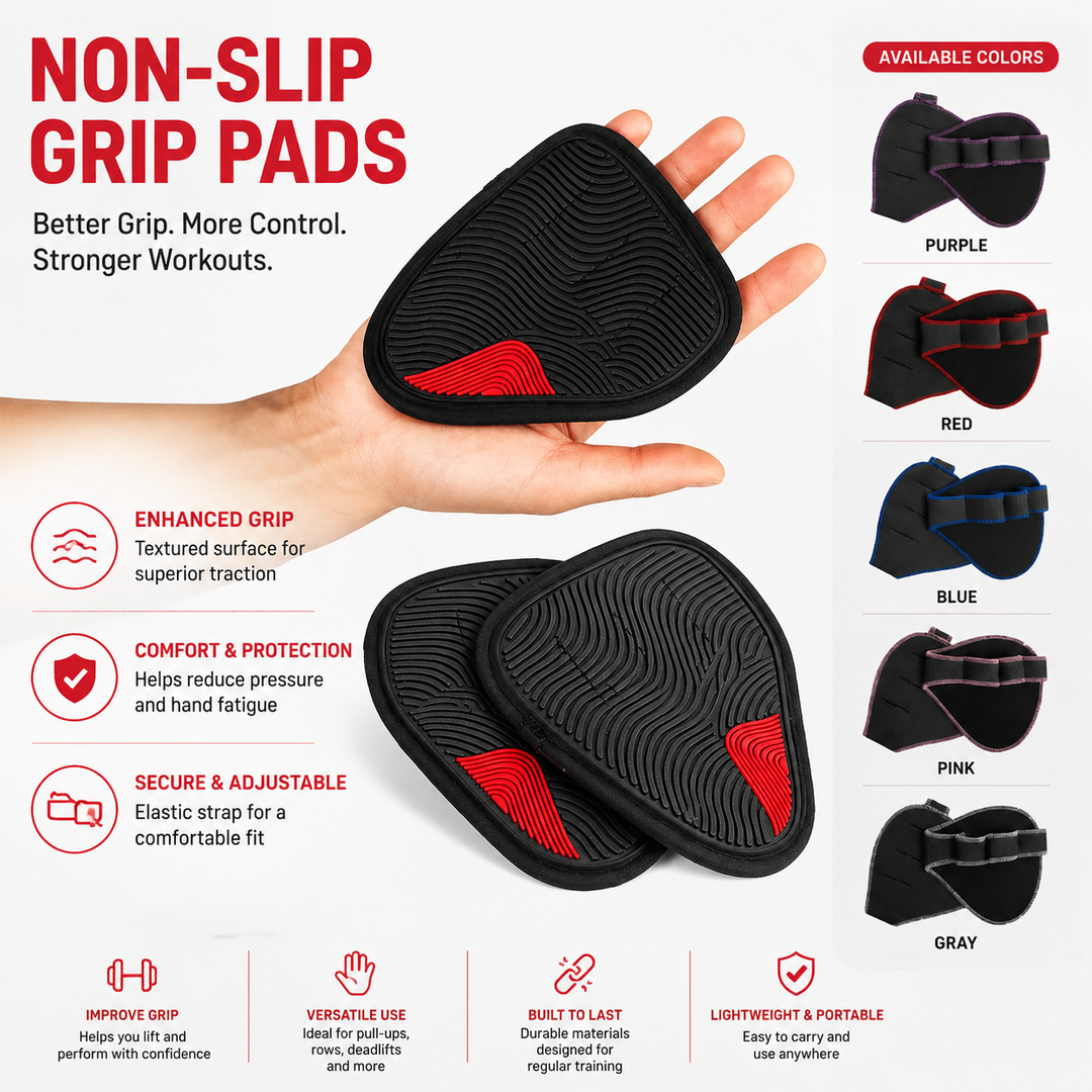 Premium Neoprene Grip Pads Weightlifting Lifting Grips Anti Slip Gym Hand Pads Powerlifting Calisthenics Fitness Training Grip Support Pads Pair