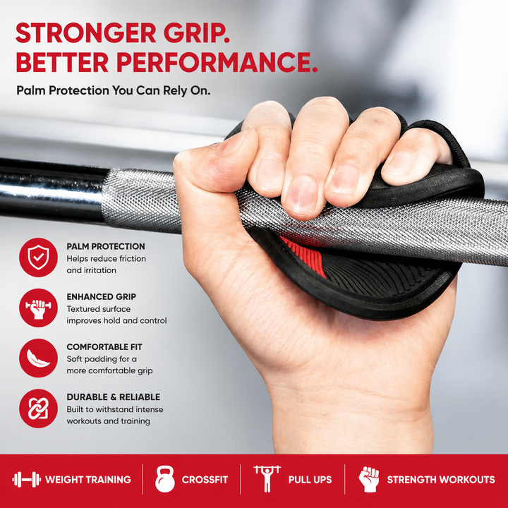 Premium Neoprene Grip Pads Weightlifting Lifting Grips Anti Slip Gym Hand Pads Powerlifting Calisthenics Fitness Training Grip Support Pads Pair