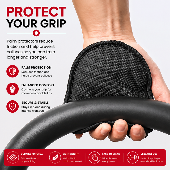 Premium Neoprene Grip Pads Weightlifting Powerlifting Anti-Slip Hand Grips Gym Training Calisthenics Fitness Workout Grip Support Gloves Men Women