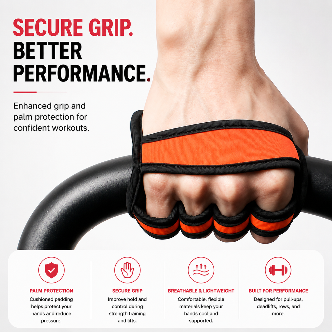 Premium Neoprene Grip Pads Weightlifting Powerlifting Anti-Slip Hand Grips Gym Training Calisthenics Fitness Workout Grip Support Gloves Men Women