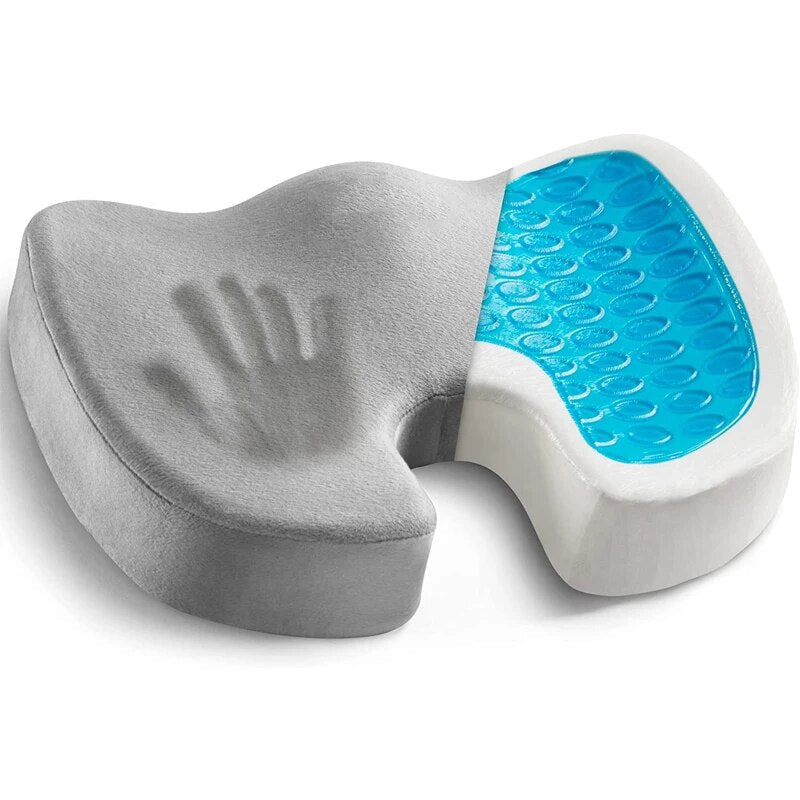 Premium Non-Slip Gel Memory Foam Cushion Ergonomic Coccyx Seat Support Office Chair Car Seat Long Sitting Pressure Relief Comfort Cushion