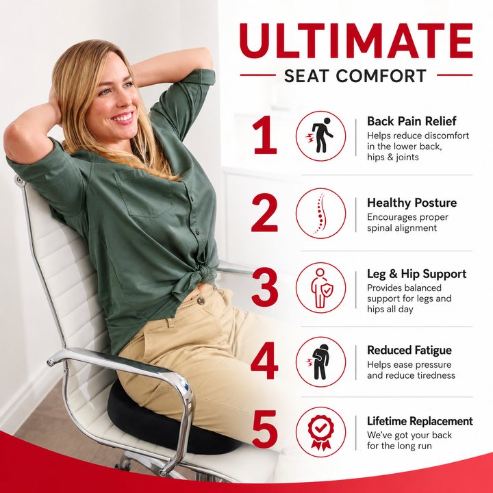 Premium Non-Slip Gel &amp; Memory Foam Cushion Ergonomic Coccyx Support Cushion Office Chair Car Seat Long Sitting Comfort Pressure Relief Seat Pad