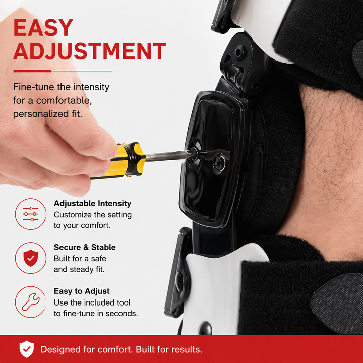 Premium OA Unloader Knee Brace Adjustable Hinged Knee Support Medial Offloading Brace with Range of Motion Control Stabilization Rehabilitation Support System