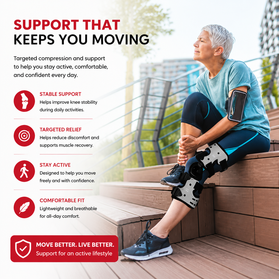 Premium OA Unloader Knee Brace Adjustable Hinged Knee Support Medial Offloading Brace with Range of Motion Control Stabilization Rehabilitation Support System