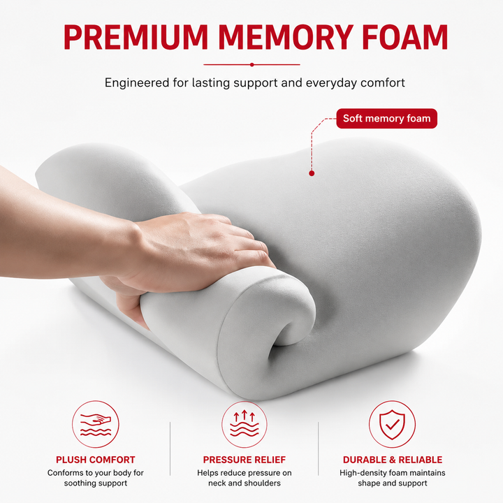 Premium Office Chair Cushion Memory Foam Seat Cushion with Lumbar Support Back Pain Relief Ergonomic Desk Chair Home Office Sitting Comfort Pad