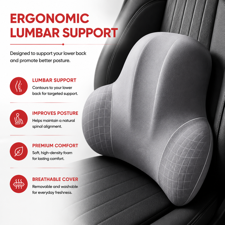 Premium Office Chair Cushion Memory Foam Seat Cushion with Lumbar Support Back Pain Relief Ergonomic Desk Chair Home Office Sitting Comfort Pad