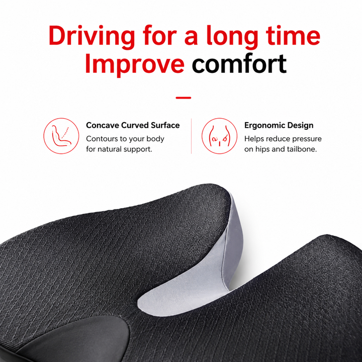 Premium Orthopedic Memory Foam Cushion Non Slip Tailbone Sciatica Seat Cushion Back Support Pressure Relief Chair Car Prostate Comfort Pad