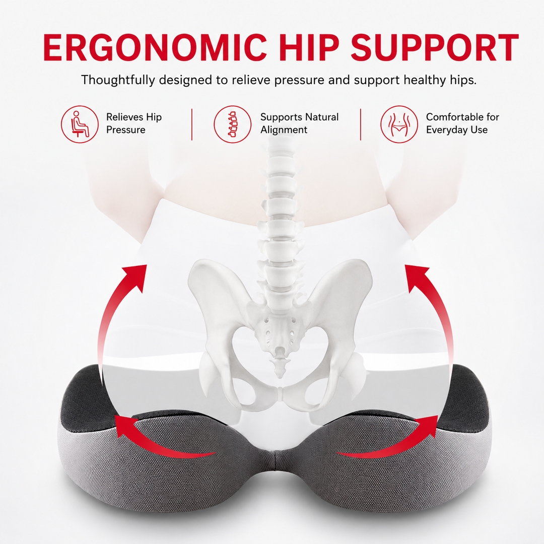 Premium Orthopedic Memory Foam Cushion Non Slip Tailbone Sciatica Seat Cushion Back Support Pressure Relief Chair Car Prostate Comfort Pad