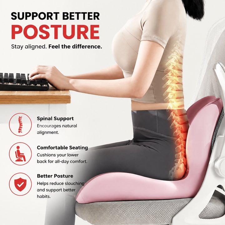 Premium Orthopedic Memory Foam Seat Cushion Coccyx Tailbone Support Ergonomic Office Chair Pressure Relief Posture Support Car Home Travel Washable Cover
