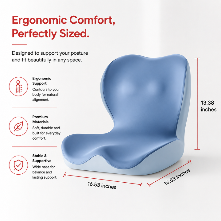 Premium Orthopedic Memory Foam Seat Cushion Coccyx Tailbone Support Ergonomic Office Chair Pressure Relief Posture Support Car Home Travel Washable Cover