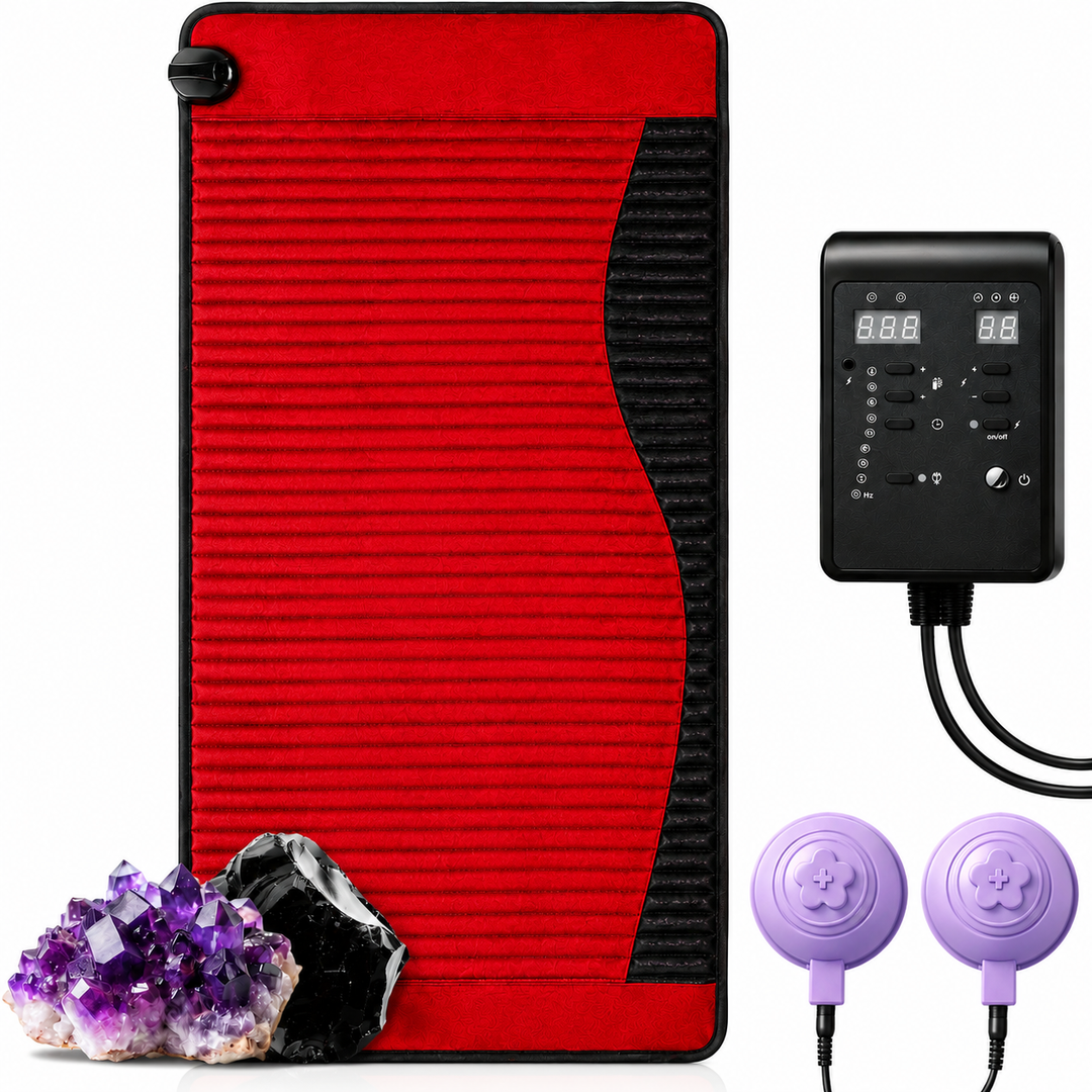 Premium PEMF Infrared Therapy Mat Amethyst Jade Tourmaline Heated Crystal Mattress Full Body Far Infrared Heat 85–159°F Adjustable Wellness Mat