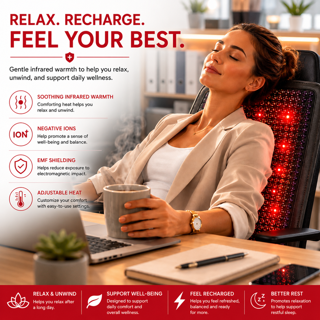 Premium PEMF Red Light Therapy Mat Infrared Heat Amethyst Tourmaline Jade Crystal Heating Cushion 660nm LED Light Full Body Wellness Mat