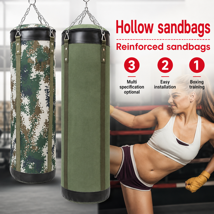 Premium PVC Boxing Sandbag Durable Hanging Punching Bag for Indoor &amp; Outdoor Training Oxford Cloth Sponge Material 60/80/100cm Sizes Chain Included Mt