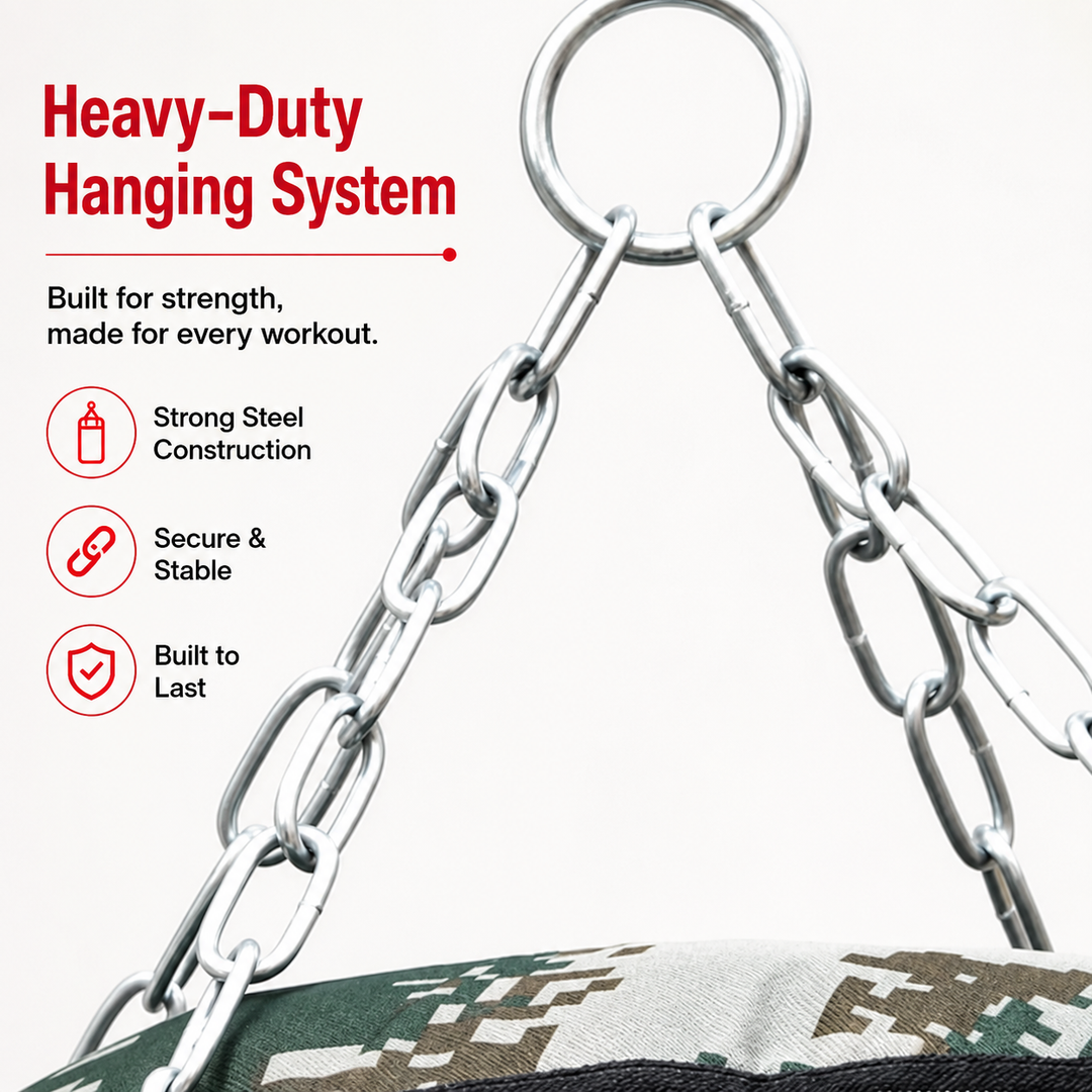 Premium PVC Boxing Sandbag Durable Hanging Punching Bag for Indoor &amp; Outdoor Training Oxford Cloth Sponge Material 60/80/100cm Sizes Chain Included Mt