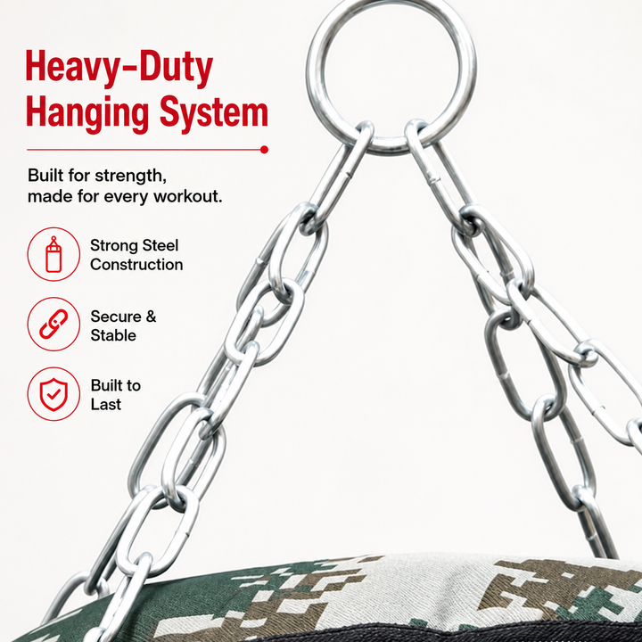 Premium PVC Boxing Sandbag Durable Hanging Punching Bag for Indoor &amp; Outdoor Training Oxford Cloth Sponge Material 60/80/100cm Sizes Chain Included Mt