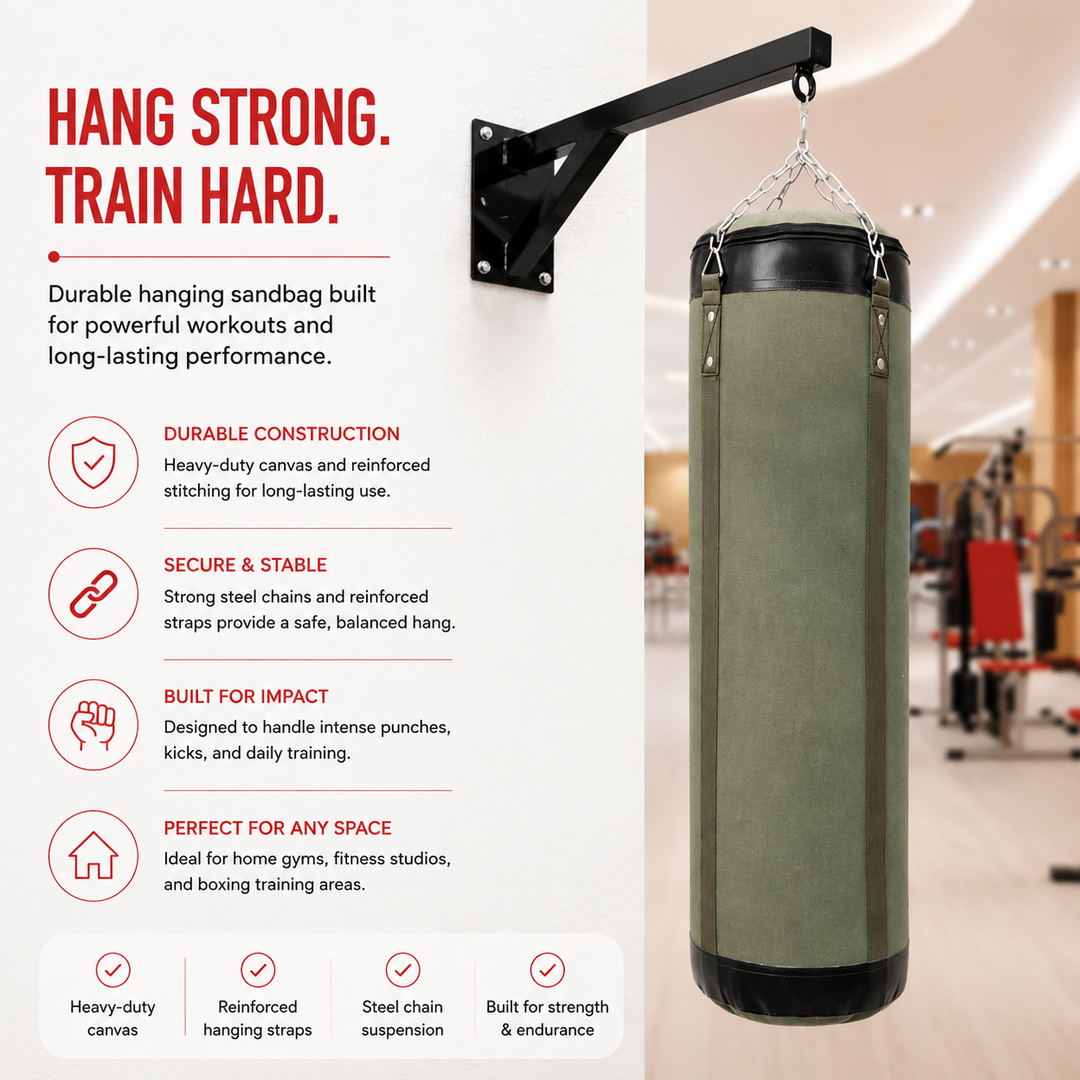Premium PVC Boxing Sandbag Durable Hanging Punching Bag for Indoor &amp; Outdoor Training Oxford Cloth Sponge Material 60/80/100cm Sizes Chain Included Mt