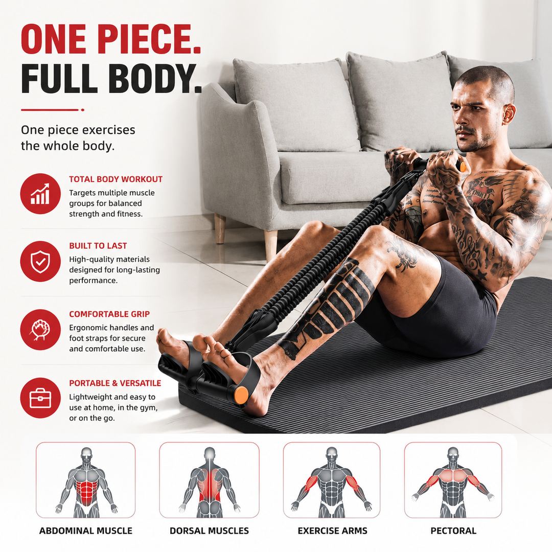 Premium Pedal Tensioner Resistance Trainer Adjustable Pull Rope Home Gym Fitness Equipment Full Body Core Back Abdominal Leg Workout Portable Exercise Device