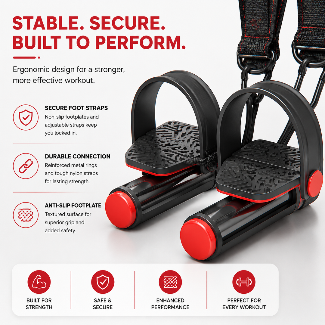 Premium Pedal Tensioner Resistance Trainer Adjustable Pull Rope Home Gym Fitness Equipment Full Body Core Back Abdominal Leg Workout Portable Exercise Device