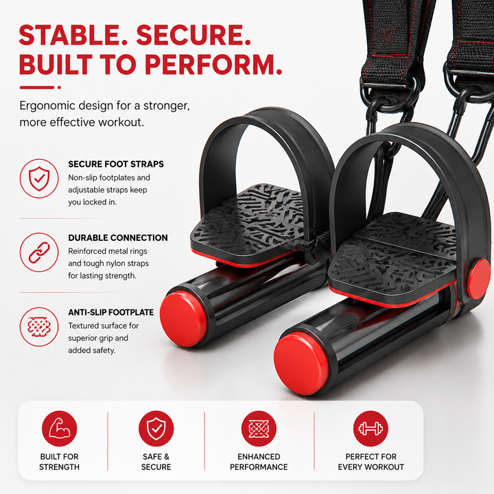 Premium Pedal Tensioner Resistance Trainer Adjustable Pull Rope Home Gym Fitness Equipment Full Body Core Back Abdominal Leg Workout Portable Exercise Device