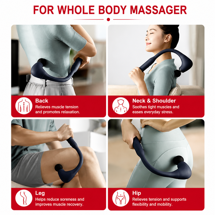 Premium Percussion Massage Gun Deep Tissue Muscle Massager Neck Back Shoulder Leg Recovery Massage Hammer Extension Handle Portable Therapy