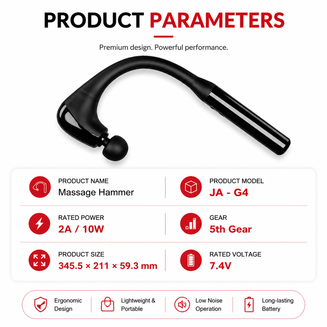 Premium Percussion Massage Gun Deep Tissue Muscle Massager Neck Back Shoulder Leg Recovery Massage Hammer Extension Handle Portable Therapy