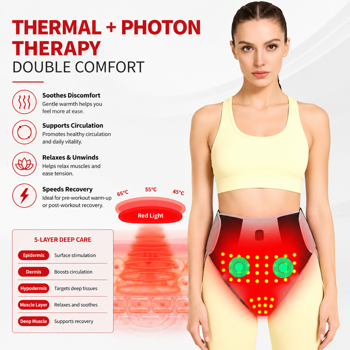 Premium Period Heating Underwear for Women Red Light Therapy Heated Briefs 3 Heat Levels Lower Abdomen Warmth USB Powered Wearable Heating Comfort Support