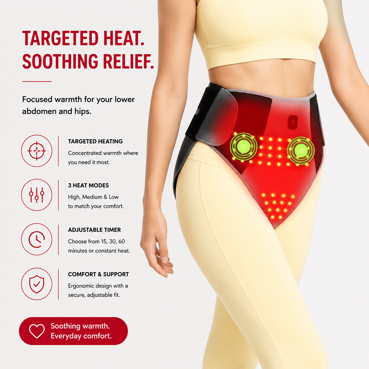 Premium Period Heating Underwear for Women Red Light Therapy Heated Briefs 3 Heat Levels Lower Abdomen Warmth USB Powered Wearable Heating Comfort Support