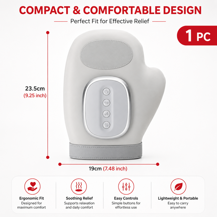 Premium Portable Heated Hand Massager USB Rechargeable Compression Airbag Massage Device Heat Therapy Wrist Finger Relaxation Home Office Use