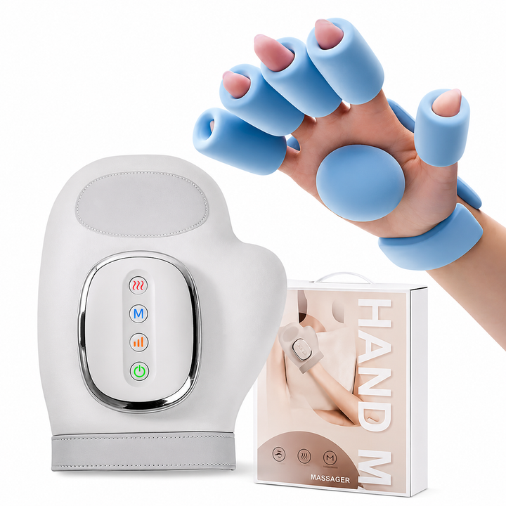 Premium Portable Heated Hand Massager USB Rechargeable Compression Airbag Massage Device Heat Therapy Wrist Finger Relaxation Home Office Use