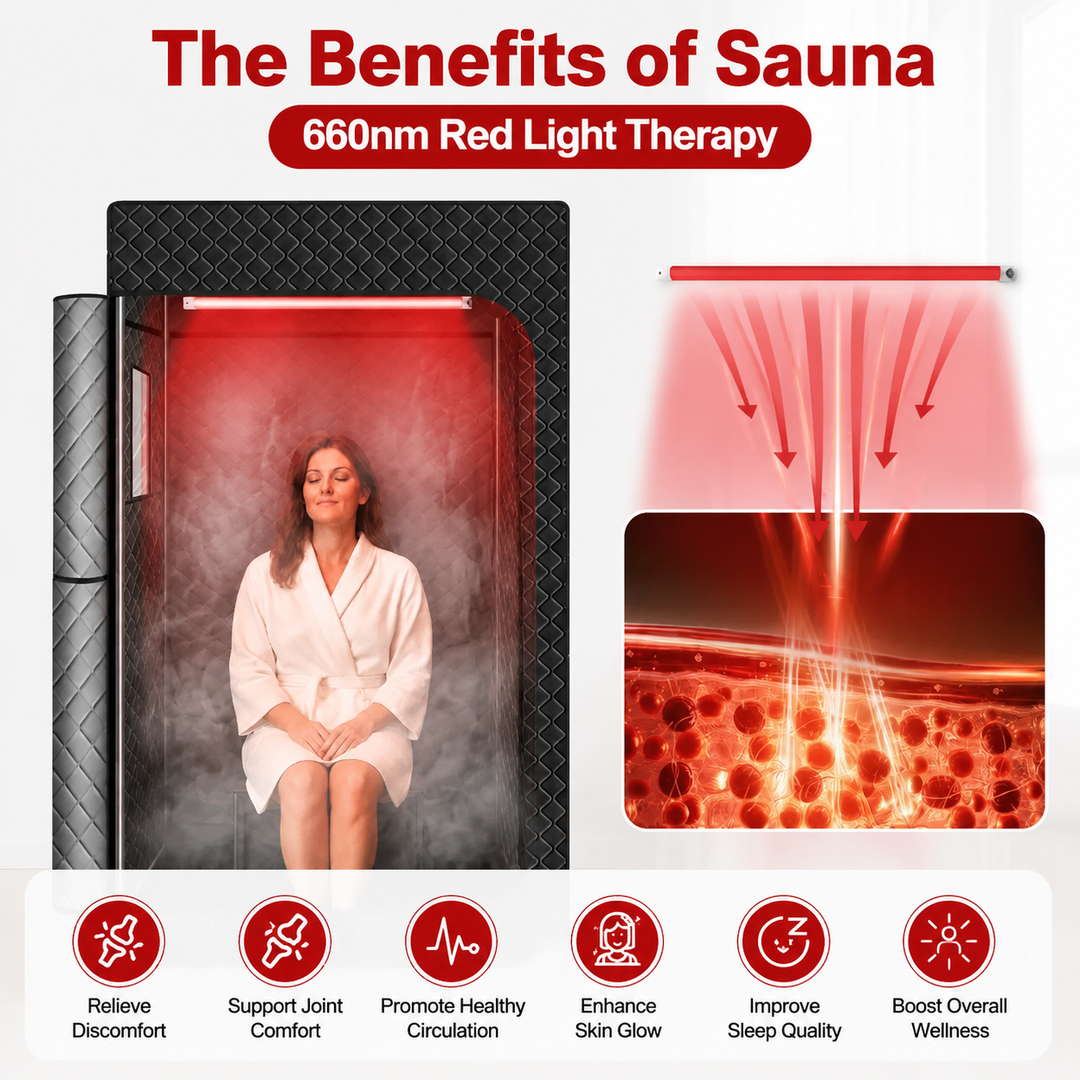 Premium Portable Home Sauna Tent Red Light Therapy Steam Spa 1000W Heater 2.5L Generator Adjustable Temperature Foldable Full Body Sauna Kit