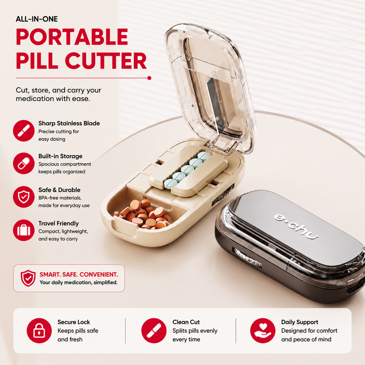Premium Portable Pill Organizer 3 Compartment Medicine Box Waterproof Travel Tablet Case Vitamin Supplement Storage Container Compact Daily Use
