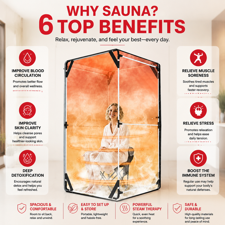 Premium Portable Steam Sauna Tent Full Size Home Sauna 3L 1300W Steam Generator 9 Heat Levels Timer Folding Chair Deep Detox Spa Relaxation System