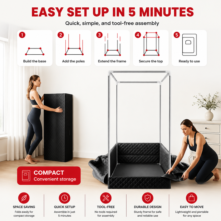 Premium Portable Steam Sauna Tent Infrared Home Sauna 2.5L Steam Generator 9 Heat Levels 99 Min Timer Foldable Spa Detox Relaxation Wellness System
