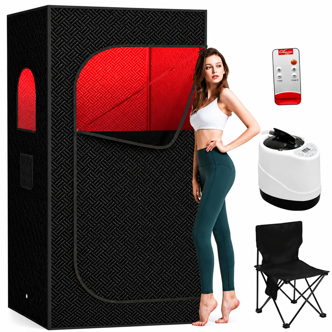 Premium Portable Steam Sauna Tent Infrared Home Sauna 2.5L Steam Generator 9 Heat Levels 99 Min Timer Foldable Spa Detox Relaxation Wellness System