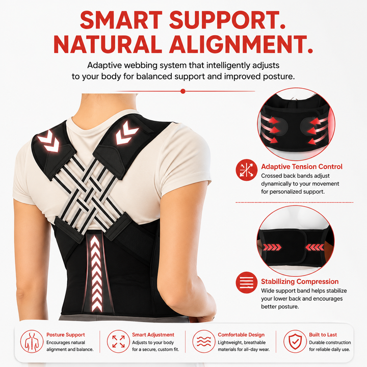 Premium Posture Corrector Brace Adjustable Back Support for Kids Students Adults Shoulder Alignment Adjustable Posture Support Belt Daily Wear Ergonomic Fit