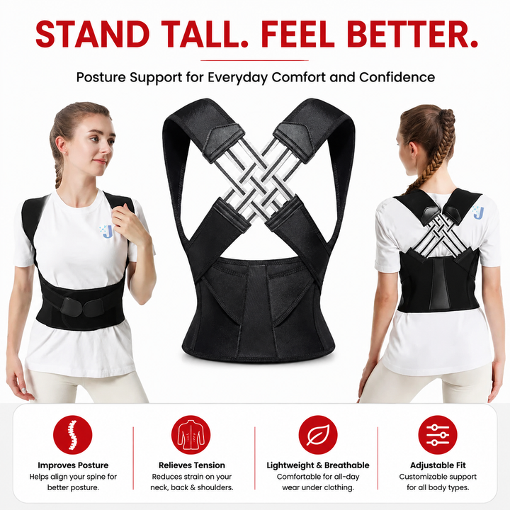 Premium Posture Corrector Brace Adjustable Back Support for Kids Students Adults Shoulder Alignment Adjustable Posture Support Belt Daily Wear Ergonomic Fit