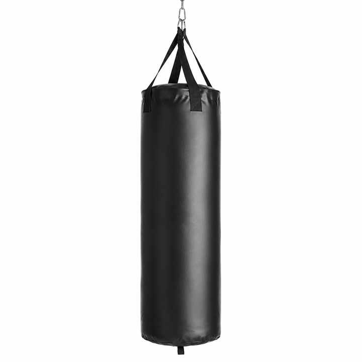 Premium Professional Boxing Sandbag Heavy Punching Bag 40/46in Empty Training Bag Synthetic Leather Hanging Kick Bag Gym Fitness Kickboxing Taekwondo Kit Hook Carabiner Handwraps