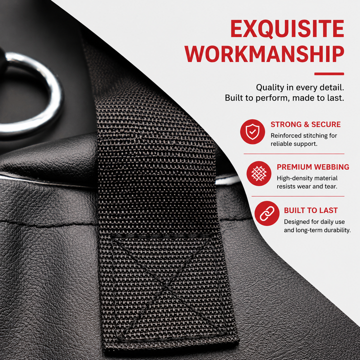 Premium Professional Boxing Sandbag Heavy Punching Bag 40/46in Empty Training Bag Synthetic Leather Hanging Kick Bag Gym Fitness Kickboxing Taekwondo Kit Hook Carabiner Handwraps