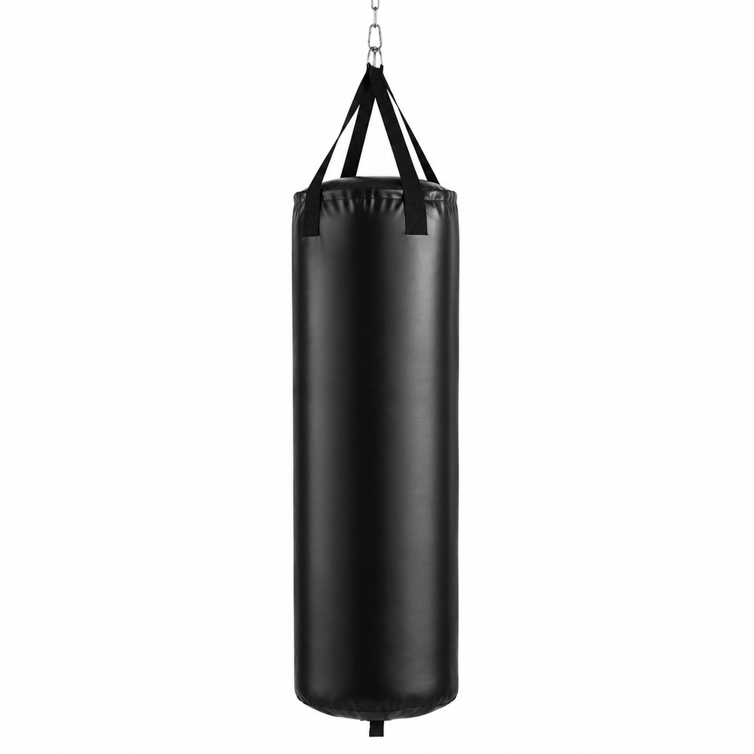 Premium Professional Boxing Sandbag Heavy Punching Bag 40/46in Empty Training Bag Synthetic Leather Hanging Kick Bag Gym Fitness Kickboxing Taekwondo Kit Hook Carabiner Handwraps