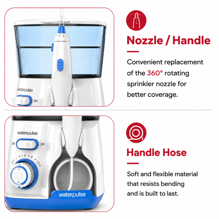 Premium Professional Oral Irrigator Water Flosser 1800 Pulses/min 800ml Tank 5 Tips Adjustable Pressure Electric Dental Cleaner Braces Implants Gum Care Home Use